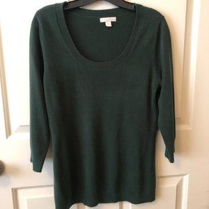New York & Co. dark green scoop neck sweater